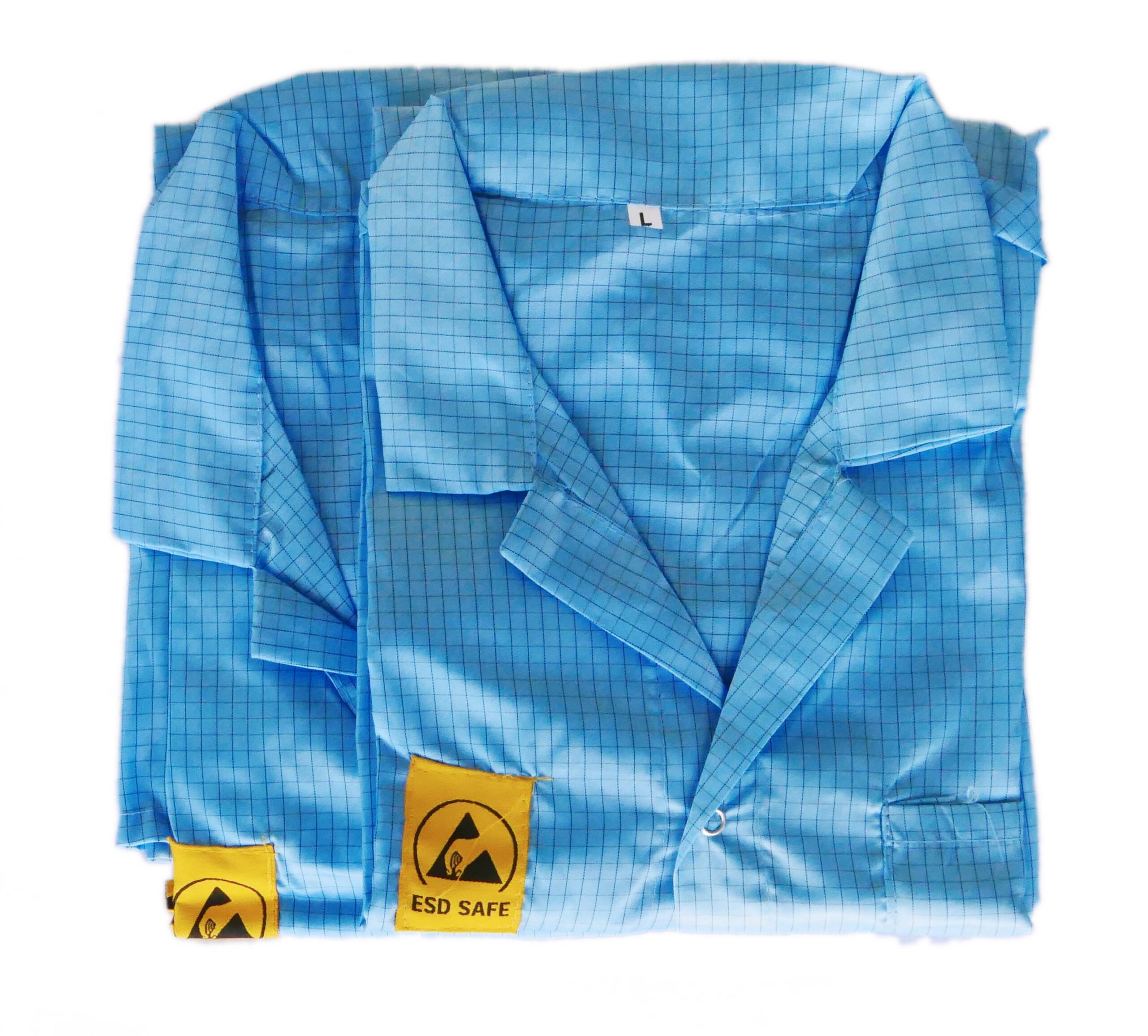 Green ESD Apron in adjustable sizes for static-sensitive environments