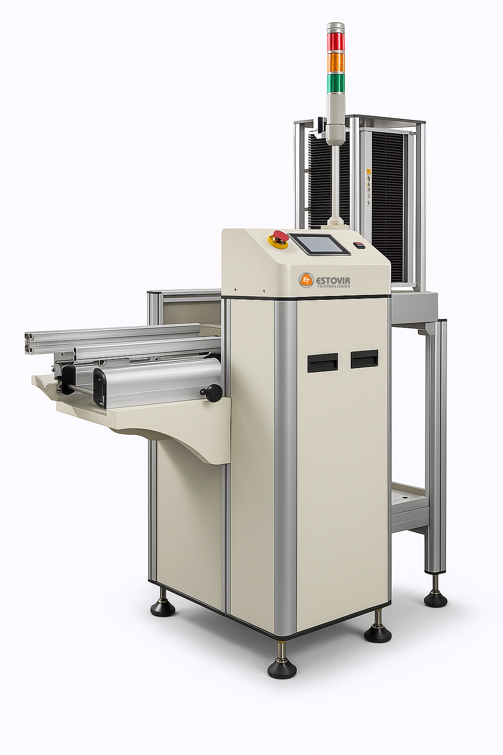 Estovir Technologies SMT PCB Magazine Unloader ET 250UL – Automatic PCB unloading machine for SMT and AI production lines