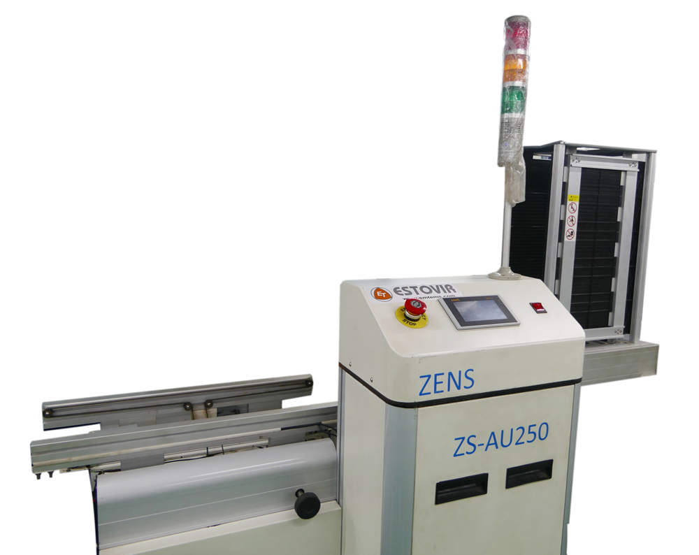 ET 250UL PCB Unloader handling system for efficient and safe circuit board stacking in magazines